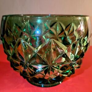 Vintage Green Glass Bowl